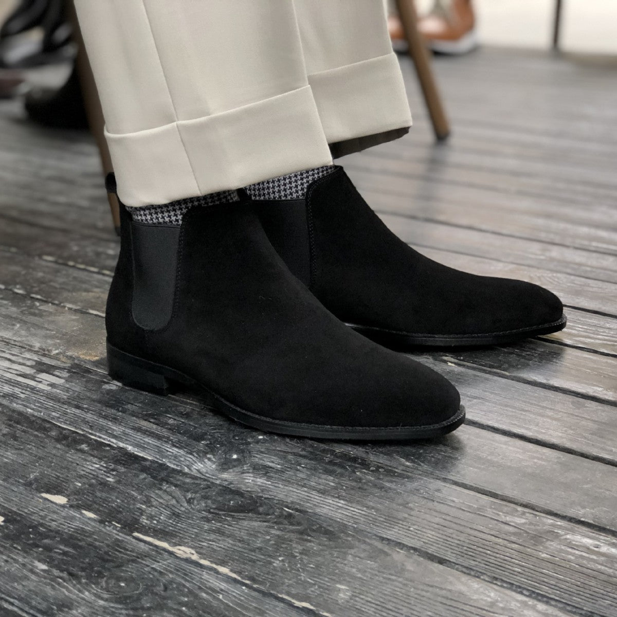 Men's Chelsea Korean Style Trendy Square Toe Suede Boots