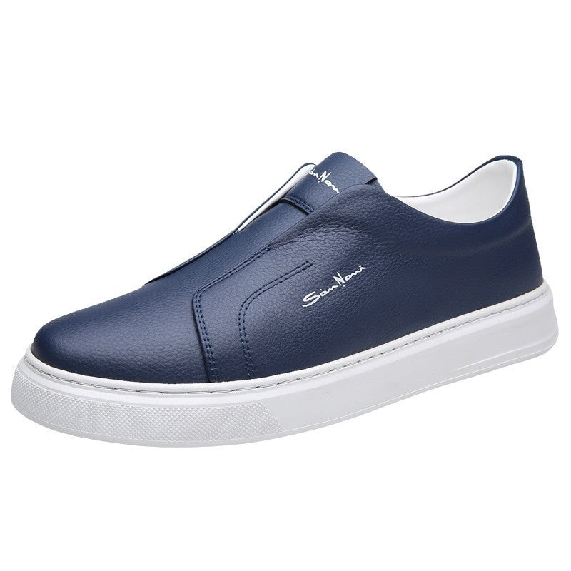 Men's Breathable Korean Style Flat Soft Bottom Leather Shoes