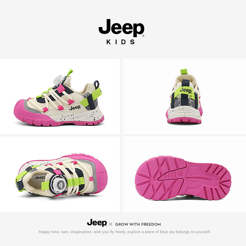 Children's Autumn Hiking Outdoor Waterproof Button Kid's Sneakers