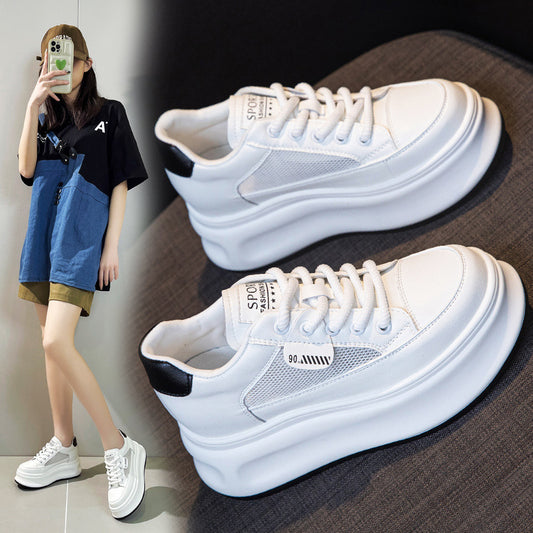 Women's Hidden White Summer Mesh Breathable Leisure Casual Shoes
