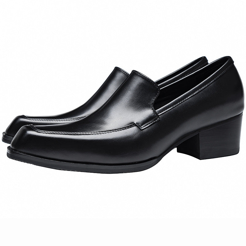 Men's Square Toe Increased High Brown Black Men's Shoes