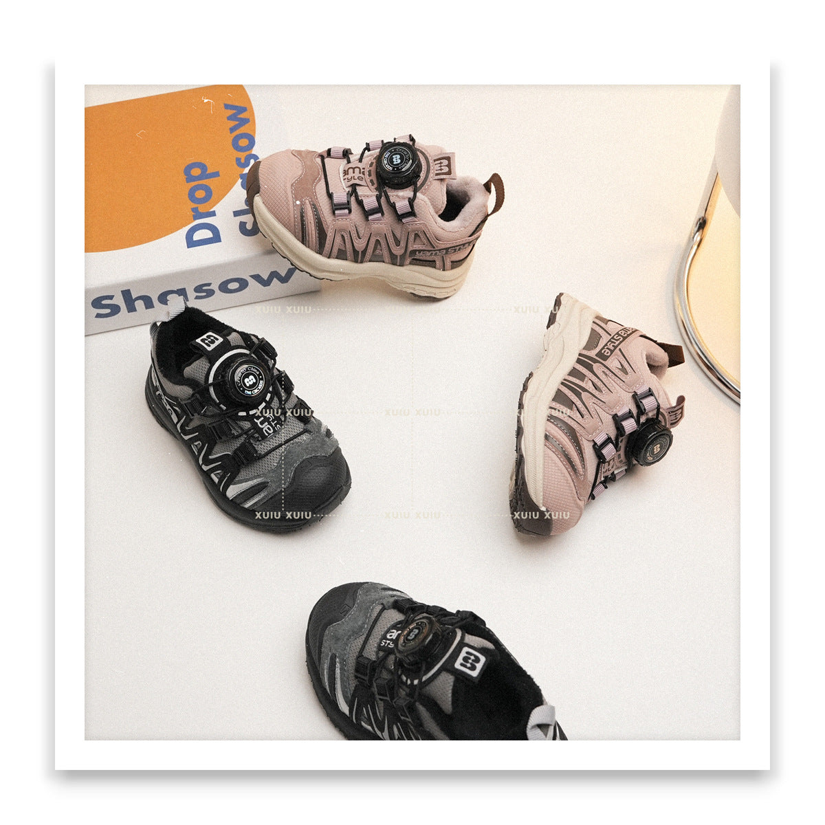 Children's Sports Retro Waterproof Rotating Buckle For Kid's Sneakers