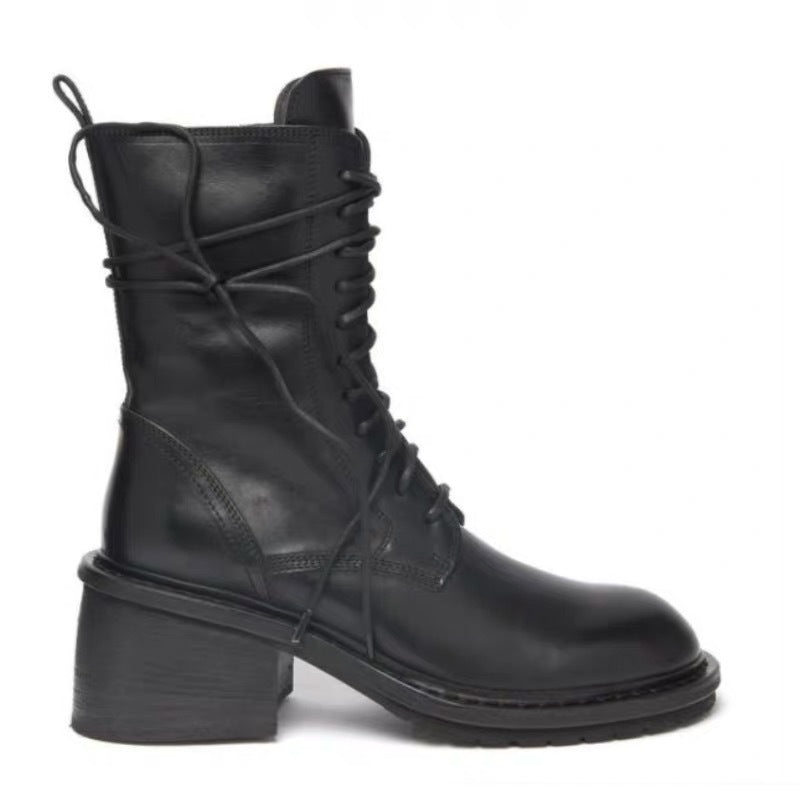 Women's Martin British Style Handsome Motorcycle Thick Boots