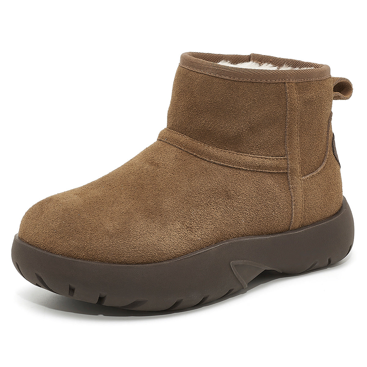 Women's Winter Thickened Veet Ankle Retro Solid Snow Boots