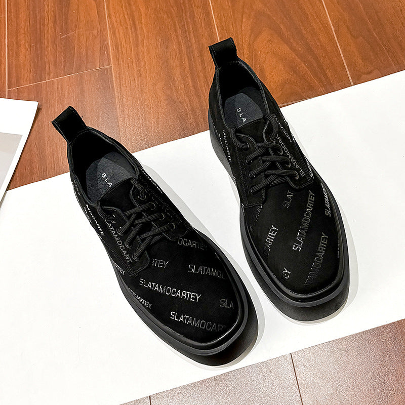 Women's British Small Height Increasing Platform Authentic Square Women's Fashion Shoes