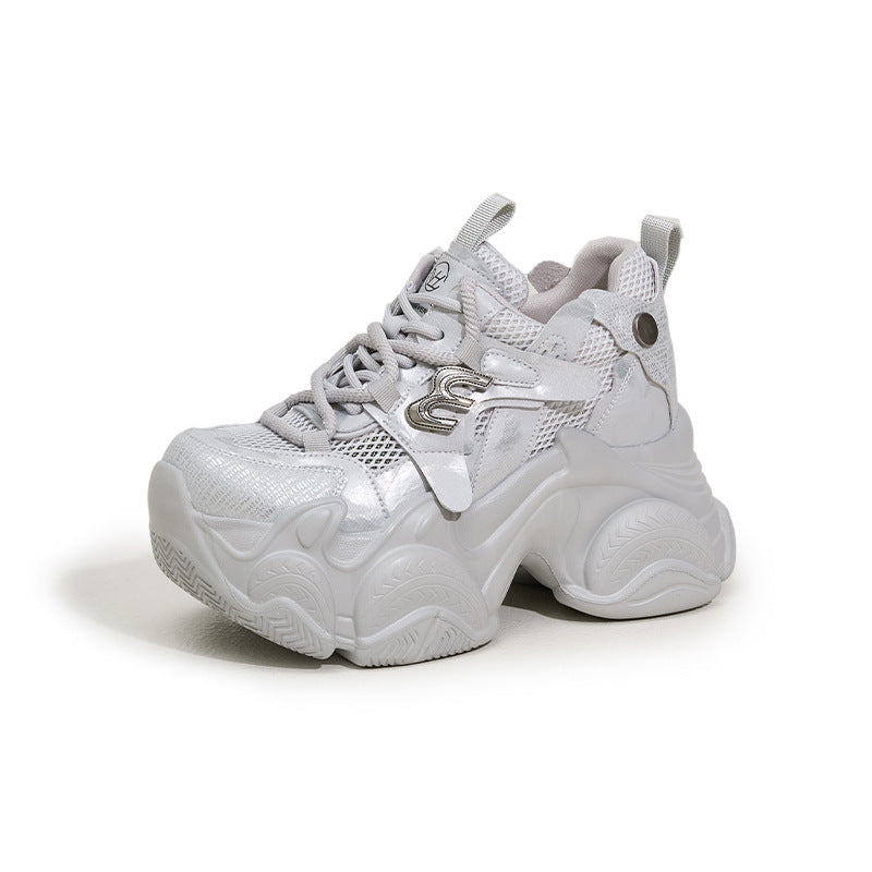 Women's Dad Fashionable Mesh Breathable Platform Height Increasing Men's Shoes