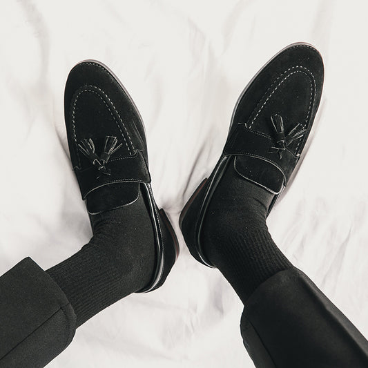 Men's Matte Slip-on Lofter Business Club Hairdresser Leather Shoes