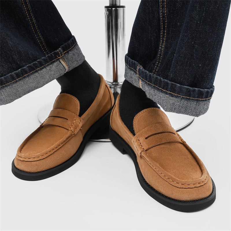 Women's & Men's Commuter Niche Soft Bottom Retro Brown Loafers