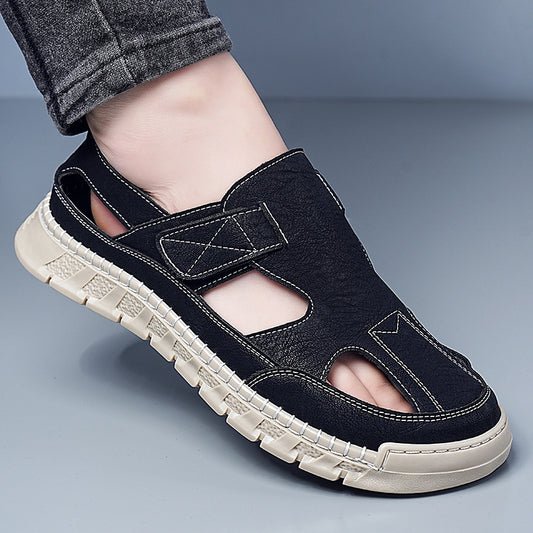 Men's Size Summer Breathable Closed Toe Hole Hollow Sandals