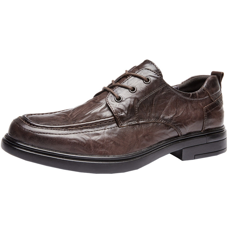 Men's Formal Wear Genuine Hand-rub Color British Style Leather Shoes