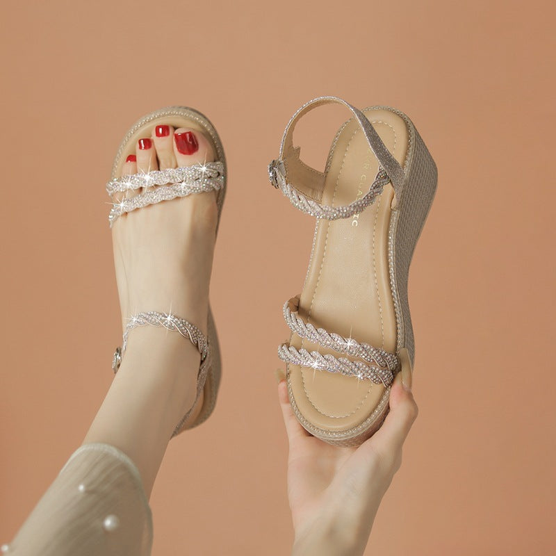 Women's Outdoor Wedge Thick Bottom Strap Small Fairy Sandals