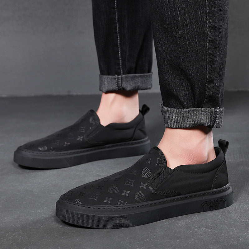 Men's Breathable Ice Silk Cloth Slip-on Lofter Canvas Shoes