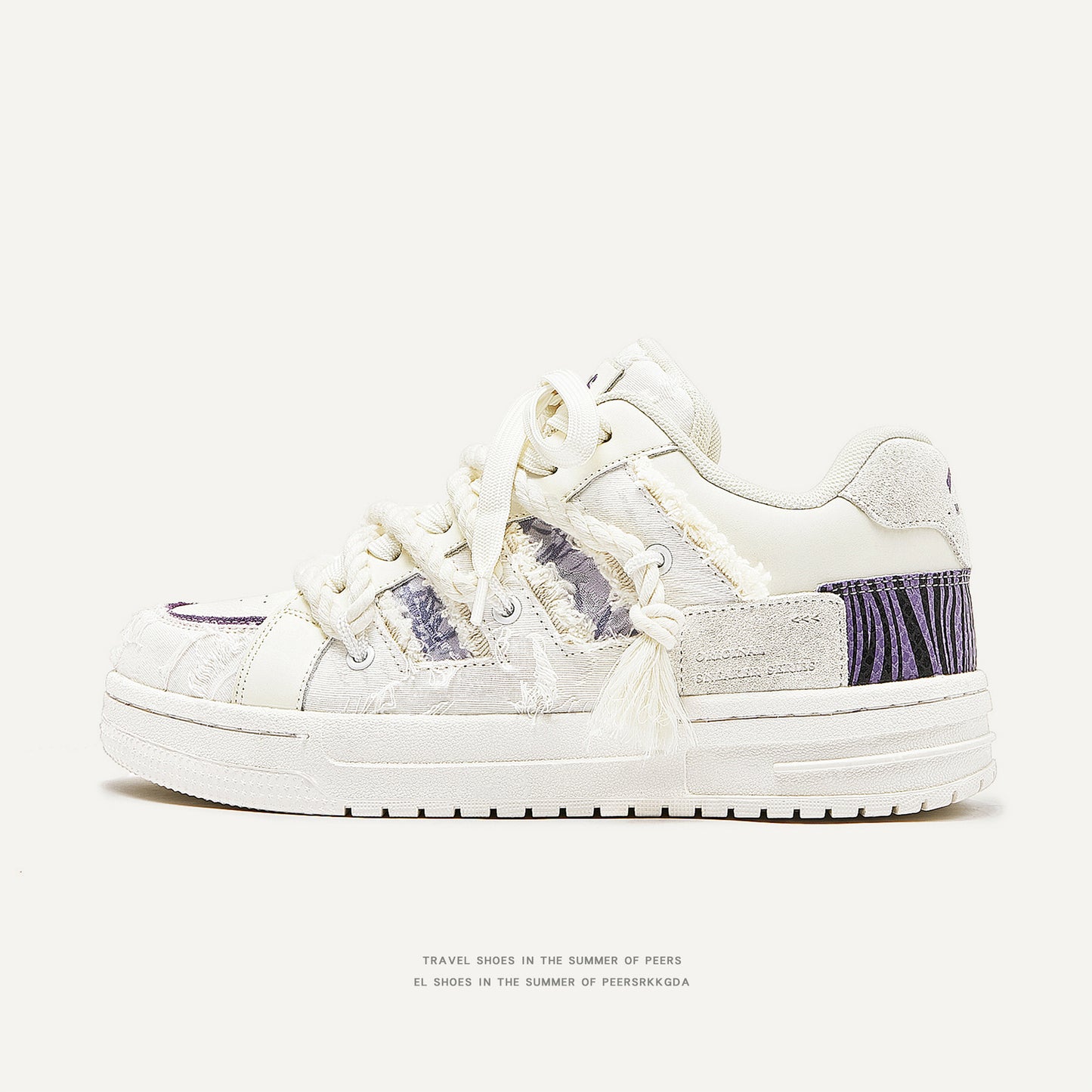 Women's & Men's Destroy Aesthetics Series White Bread Trendy Sneakers