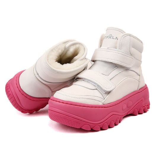 Women's Fur Winter Fleece-lined Thick Warm Northeast Snow Boots
