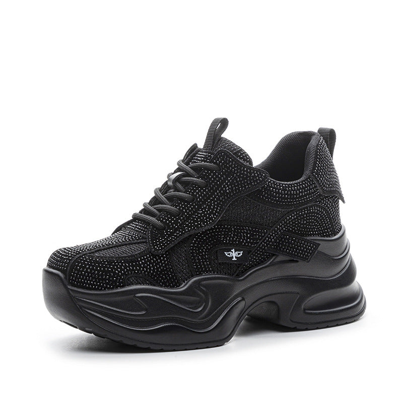 Women's Platform Muffin Height Increasing Insole Dad Mesh Breathable Light Running Sneakers