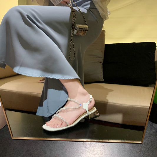 Women's Grape Mom Authentic Square Toe Transparent Heels