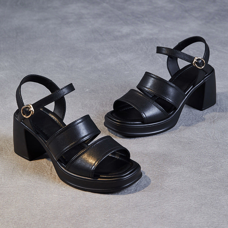 Women's Fashion Chunky Summer Strap Comfortable Waterproof Heels