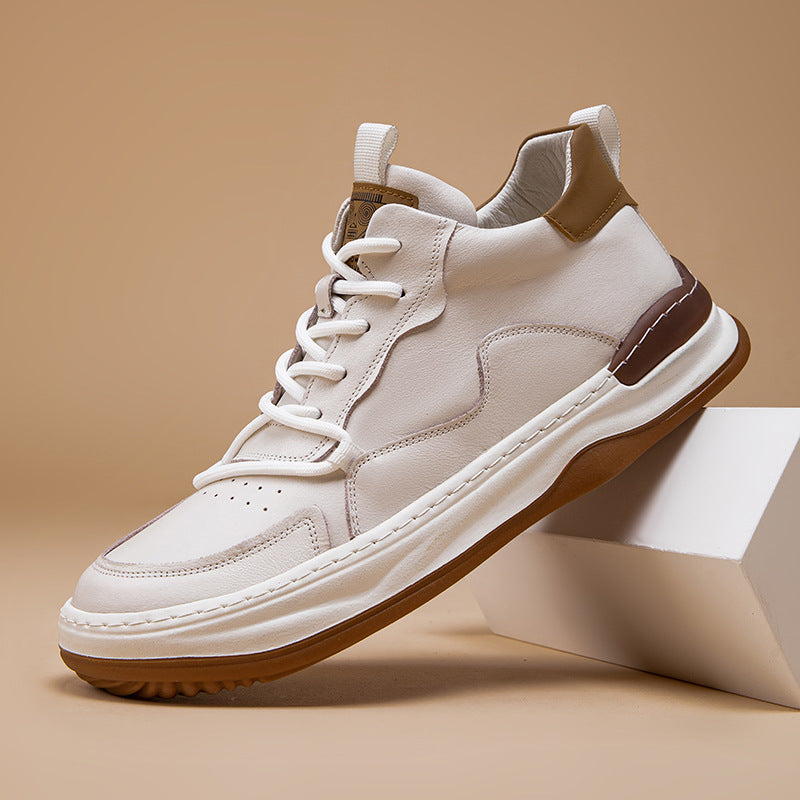 Men's Cowhide Board Autumn Cotton Plus Veet Men's Casual Shoes