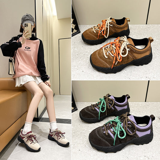 Women's Genuine American Multicolor Platform Outdoor Hiking Sneakers