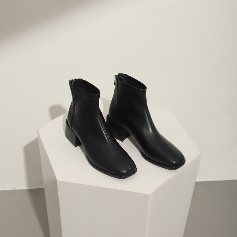Women's French Slimming Ankle Martin Retro Easy Boots
