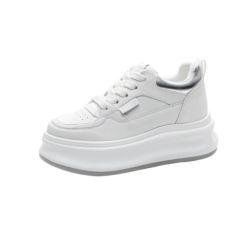 Platform White Female Versatile Single-layer Height Women's Casual Shoes