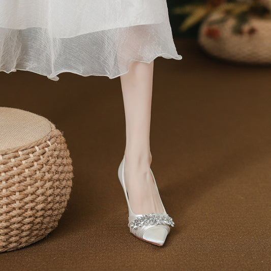 Women's Design Sense Niche White Wedding Bridal Women's Shoes