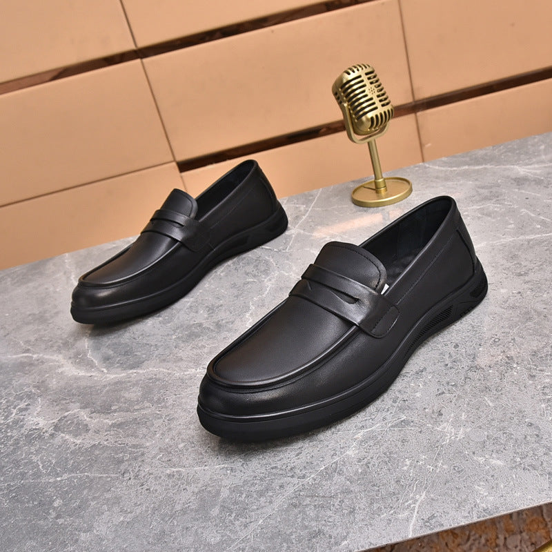 Men's Flat Peas British Style Fashion Slip-on Leather Shoes