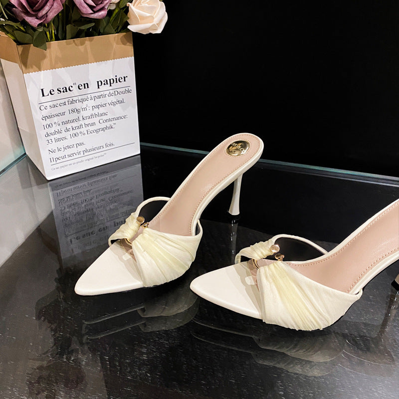 Women's Pointed Toe Outdoor Summer With Skirt Heels