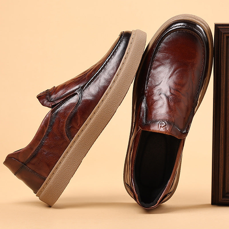 Men's Layer Pure Cattlehide Inner Genuine Cowhide Soft Bottom Men's Casual Leather Shoes