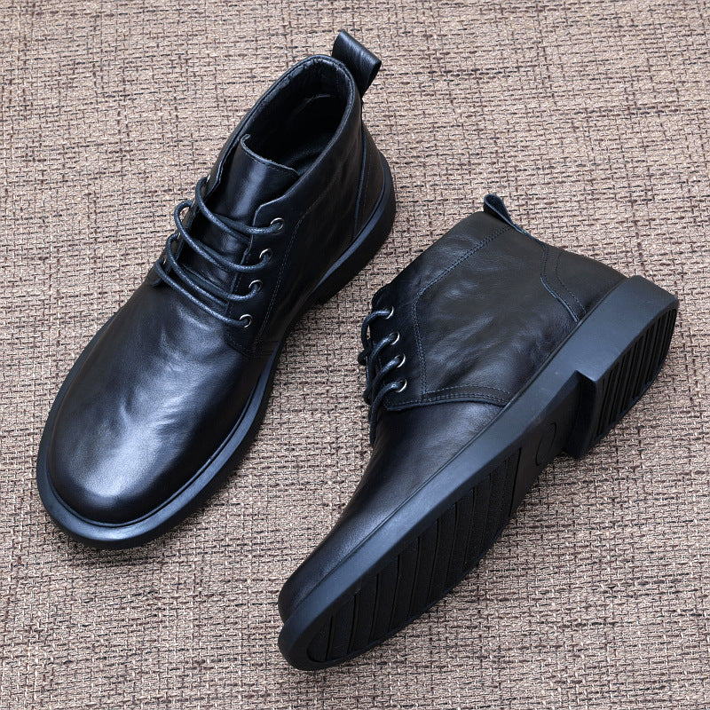 Men's Genuine Business Autumn Martin Thick Bottom Leather Shoes