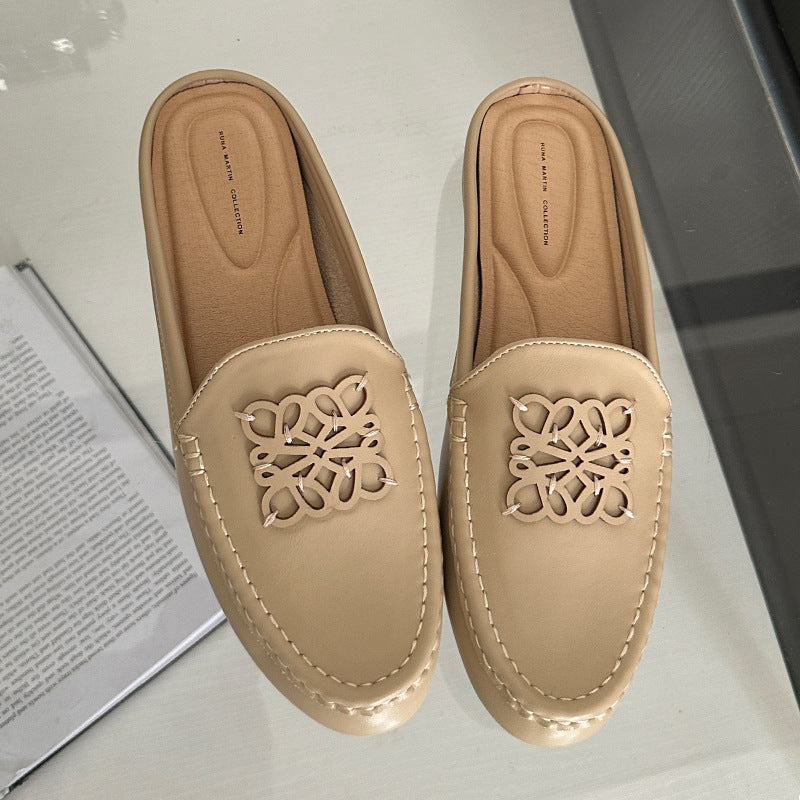 Women's Retro Toe Cap Flat Semi Soft Casual Shoes