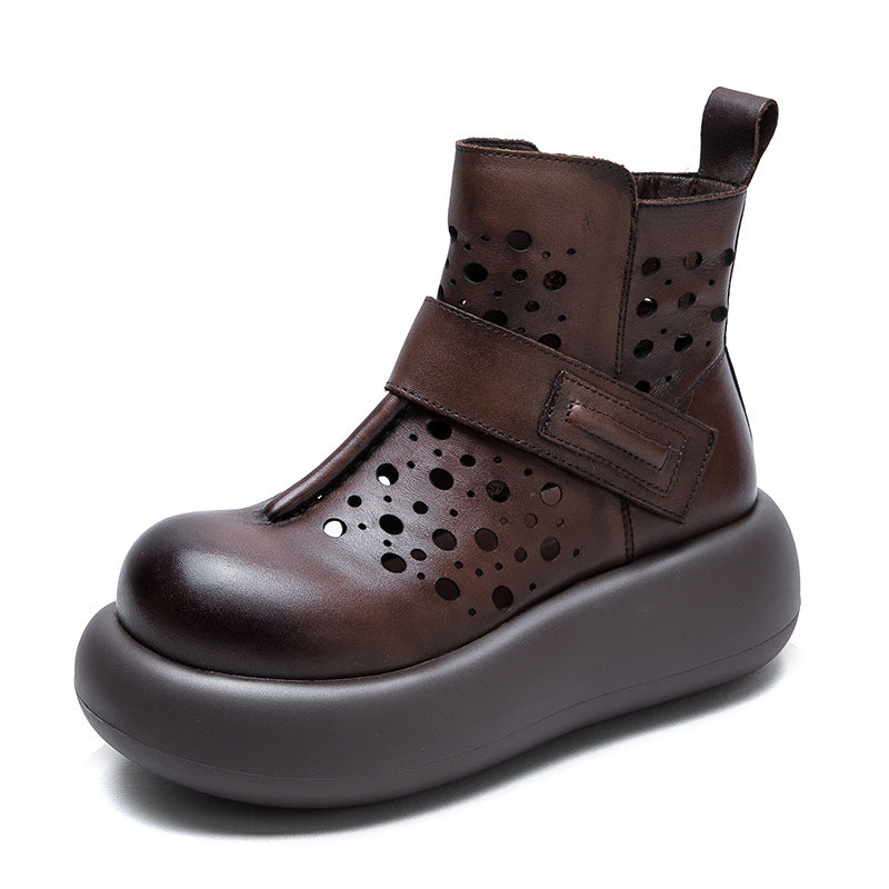 Women's British Style Martin Breathable Hollow Hole Women's Shoes