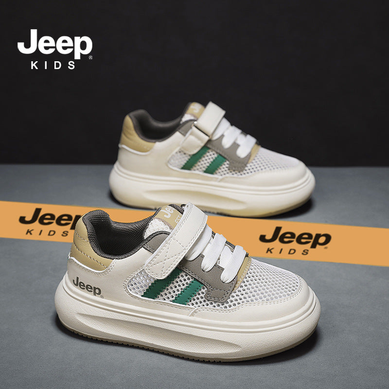 Children's Comfortable Lightweight Boy's Breathable Mesh White Kid's Sneakers
