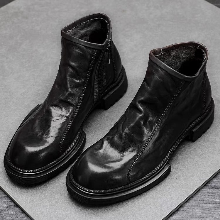 Men's Martin Genuine Fashion Autumn Outdoor Zipper Boots