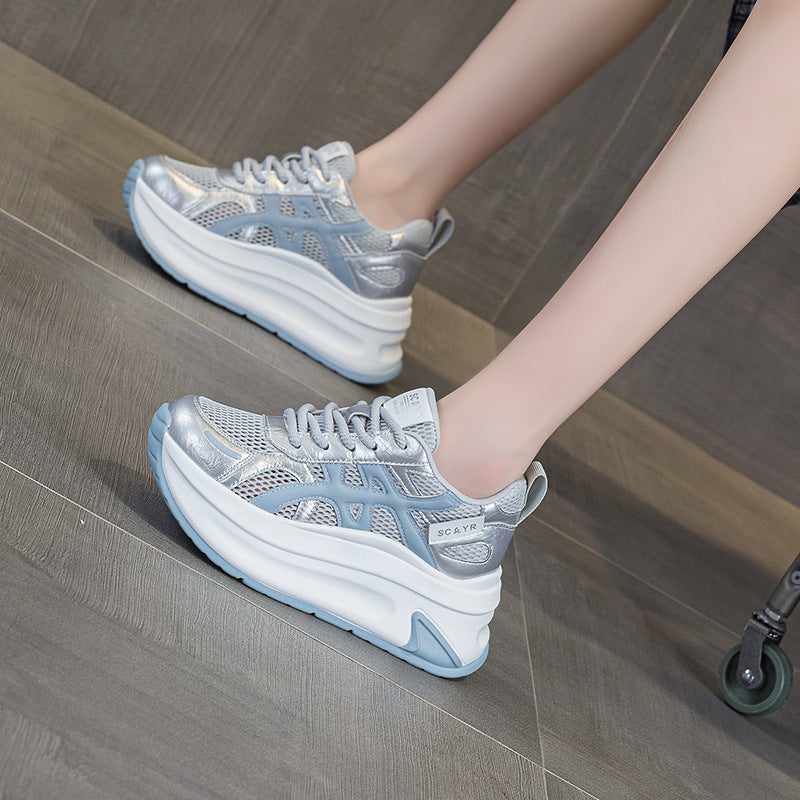 Women's Thick Sole Height Increasing Argan Small Lightweight Women's Casual Shoes