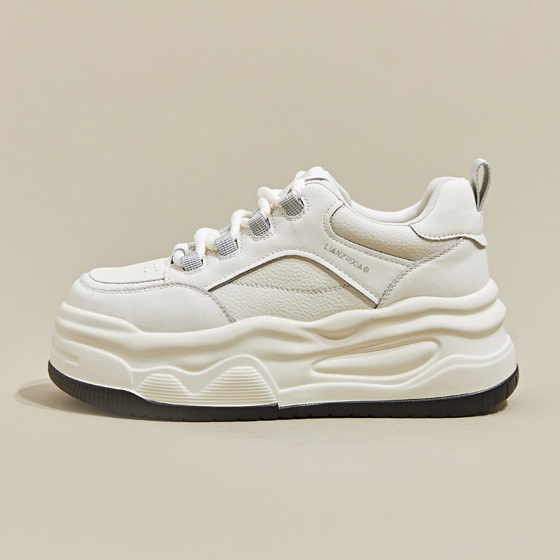 Women's Platform White Spring Authentic Elevator Wild Casual Shoes
