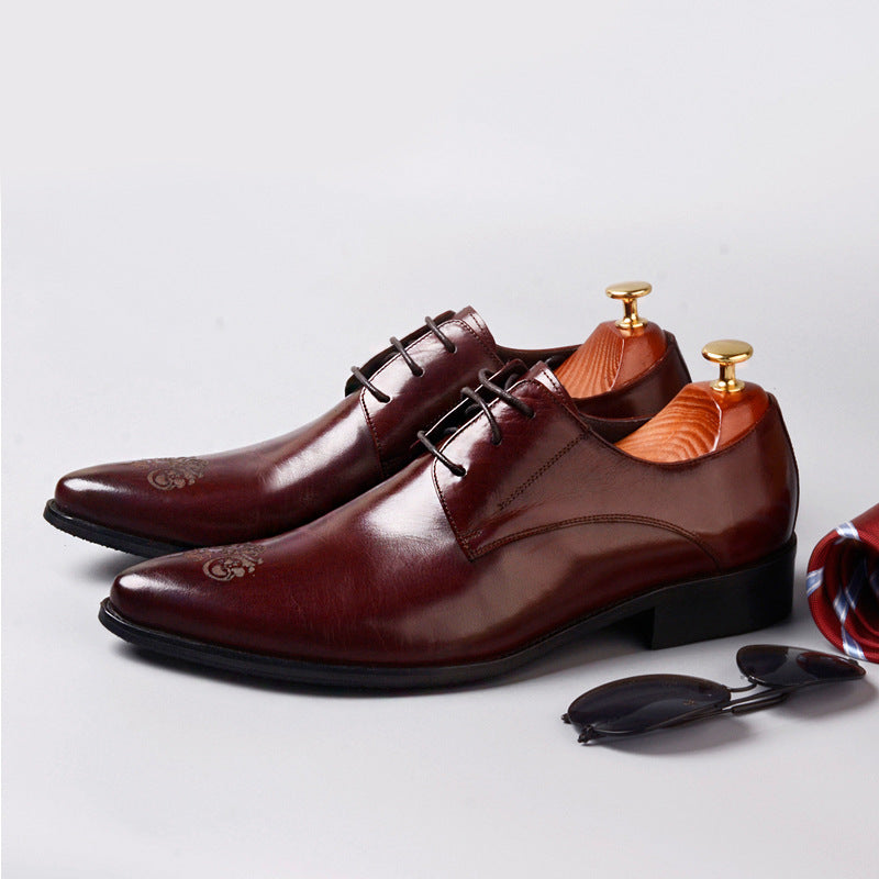 Men's Formal Business British Style Carving Derby Leather Shoes