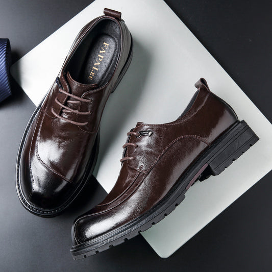 Men's Dress Genuine Derby Platform Commuter Fashion Leather Shoes