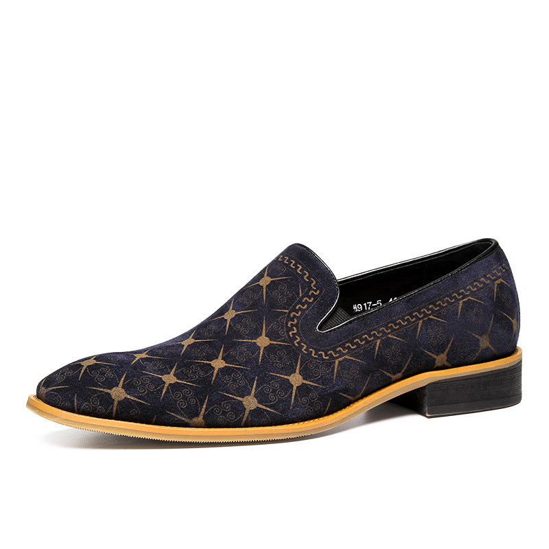 Men's Reverse Veet Skin National Fashion Pointed Leather Shoes