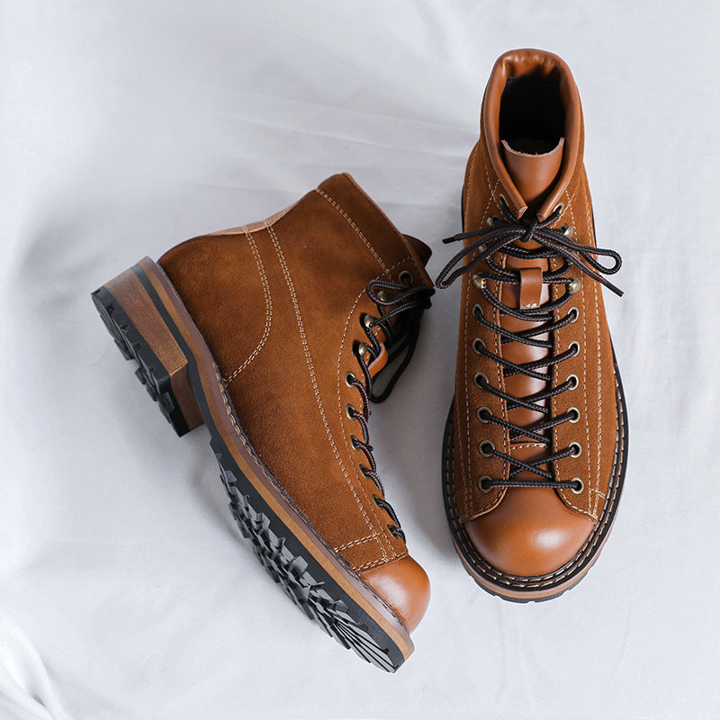 Men's American Vintage Martin Motorcycle Brown Trendy Boots