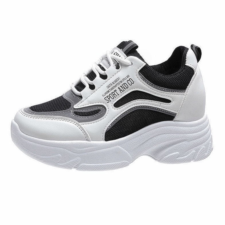 Women's Trendy Platform Sports Elevator Wild Mesh Casual Shoes
