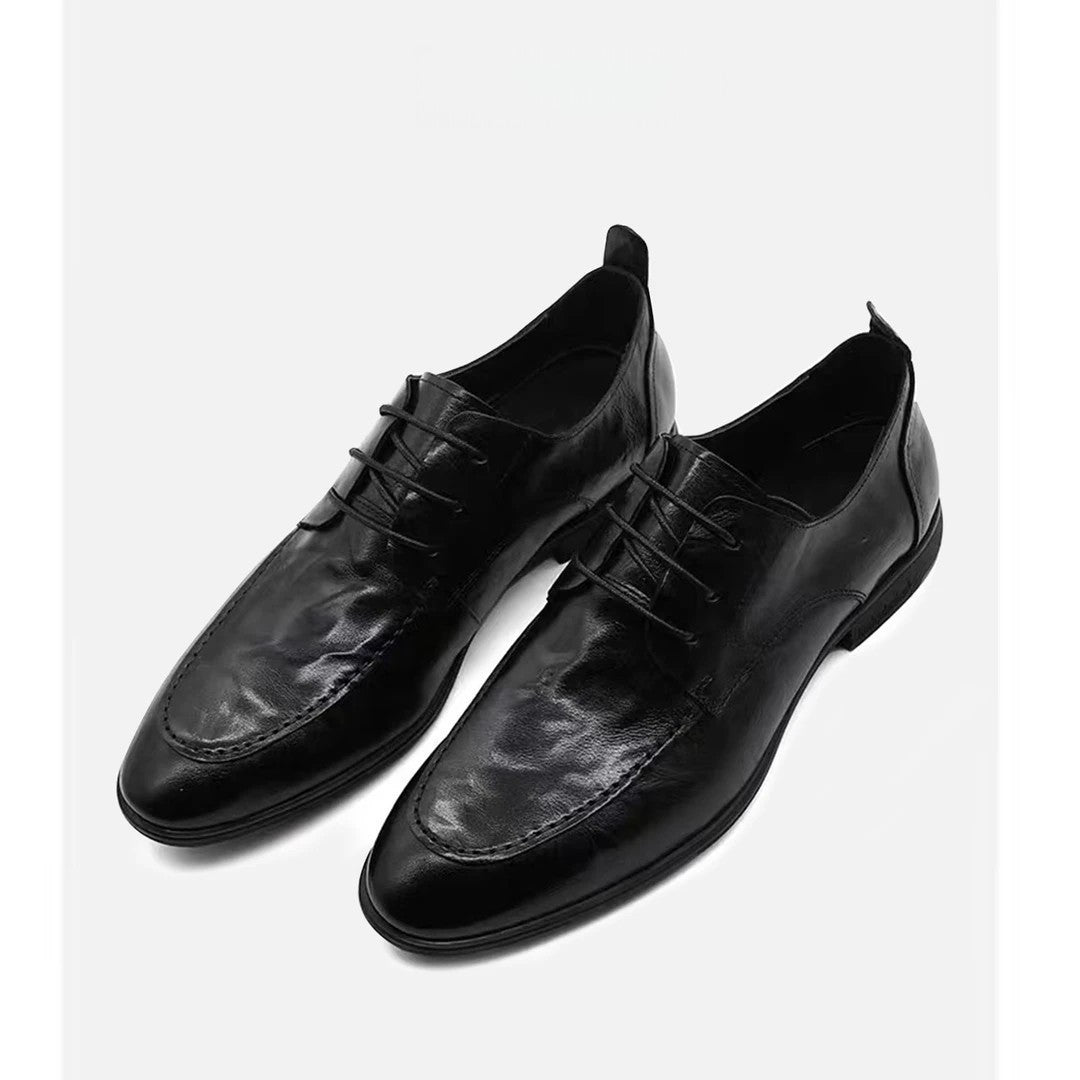Men's Italian Style Genuine Pointed Slip-on Business Leather Shoes