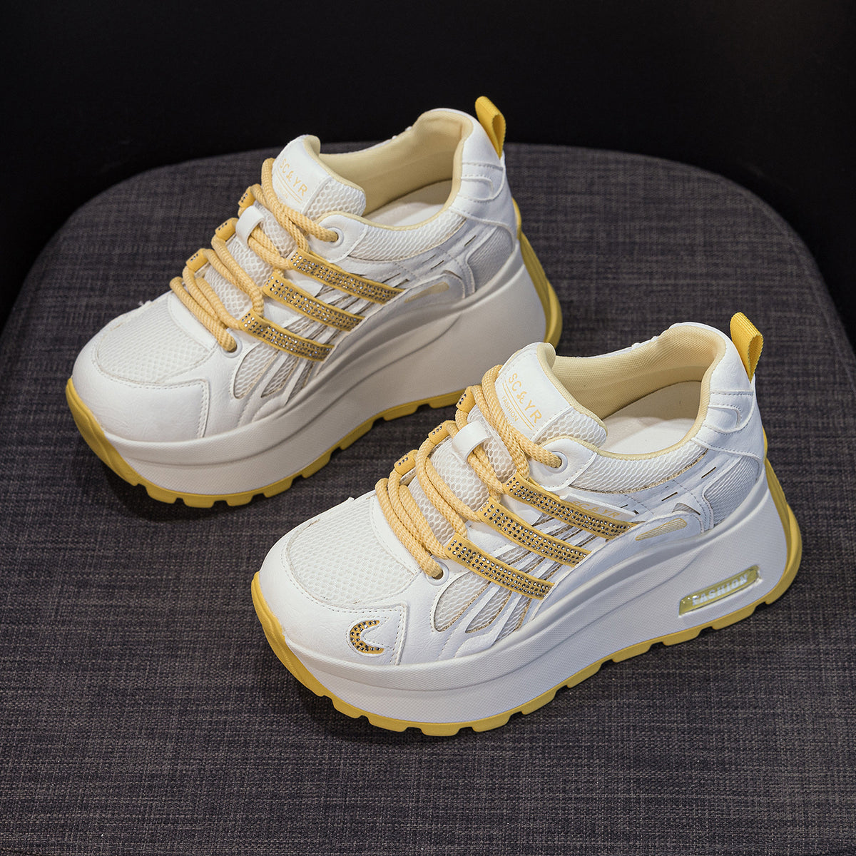 Women's Small Thick Bottom Heightened Daddy Summer Breathable Mesh Leisure Women's Casual Shoes