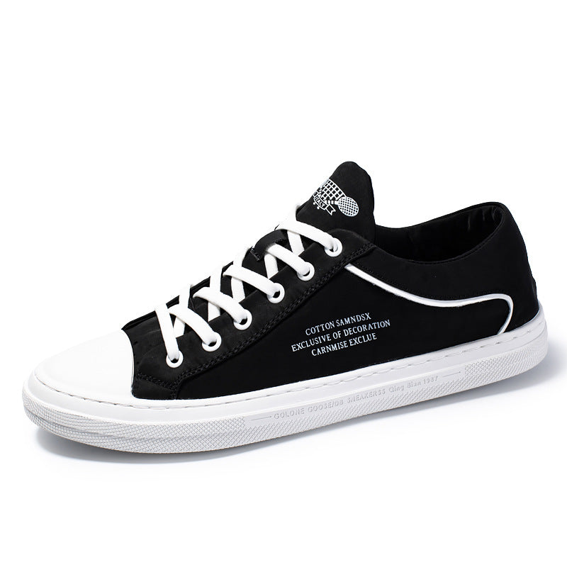 Men's Popular Trendy White Skateboard Cloth Canvas Shoes