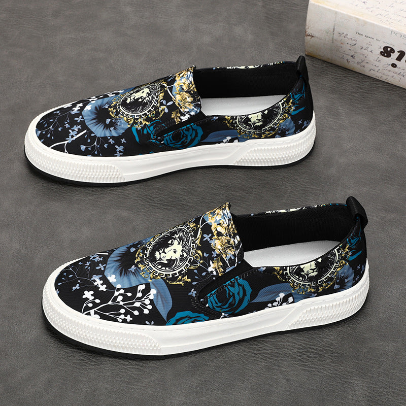 Men's Korean Style Leisure Trendy Board Low Top Canvas Shoes