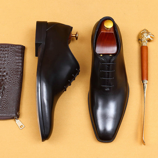 Men's Oxford Genuine Handmade British Business Dress Leather Shoes