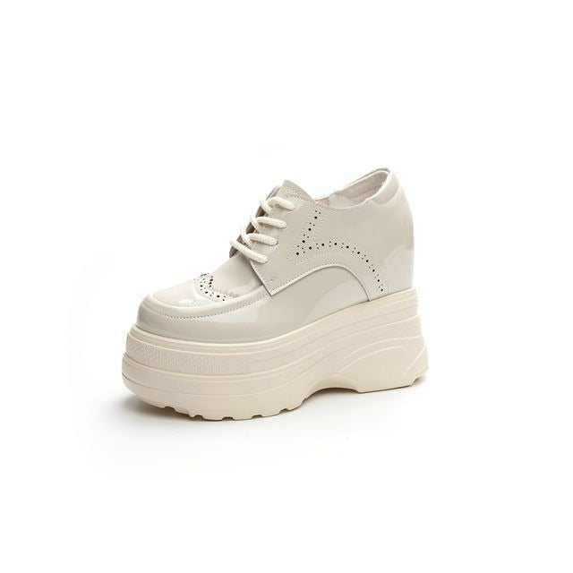 Women's Inner Height Increase High White For Leather Shoes