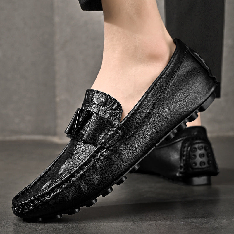 Men's Autumn Soft Bottom Slip-on Top Layer Loafers