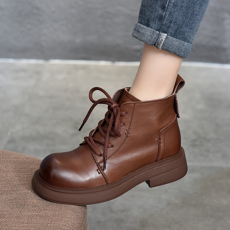 Price Short Female First Layer Cowhide Boots