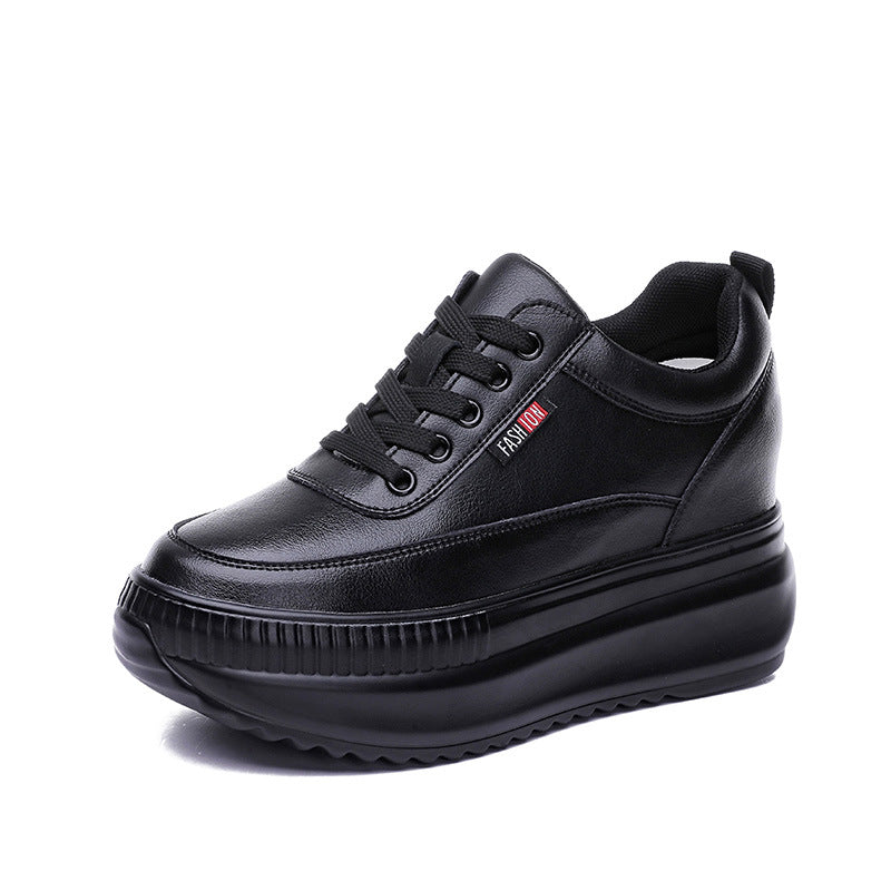 Women's Small Height Increasing Insole Four White Pumps Fleece Women's Casual Shoes